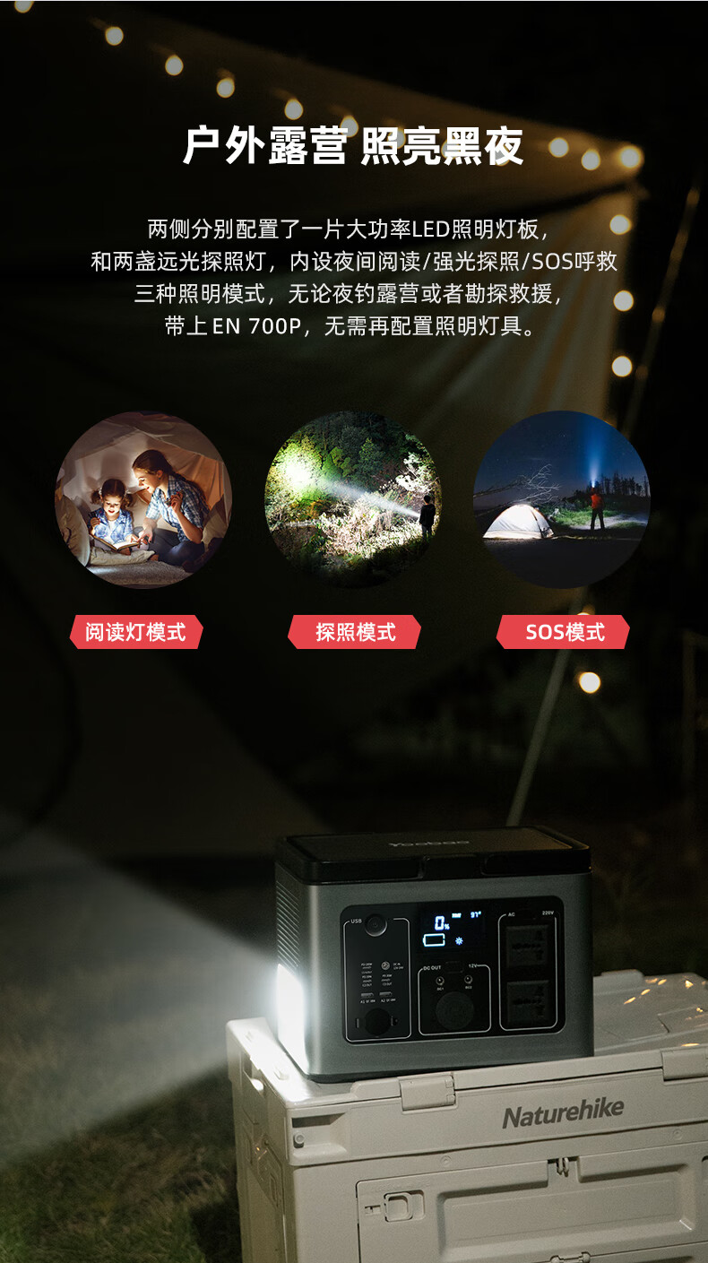 【磷酸铁锂】羽博户外电源700W大功率220v移动电源大容量应急家用车载电源笔记本电脑充电宝自驾露营 【614wh+PD100w】陨石黑