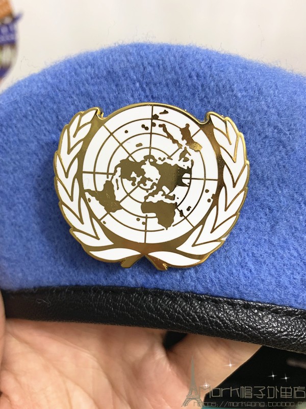 经典维和团队时装帽 男女大小帽教官执勤巡逻 天蓝色 太阳徽章 s(54