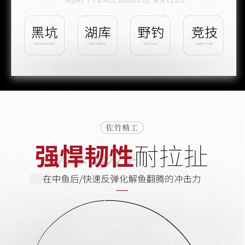 佐竹精工 鱼竿手竿台钓竿碳素鲤鱼竿超轻超硬碳素长节28调5.4米钓鱼竿碳素 5.4米线组+绑好的鱼钩+立漂