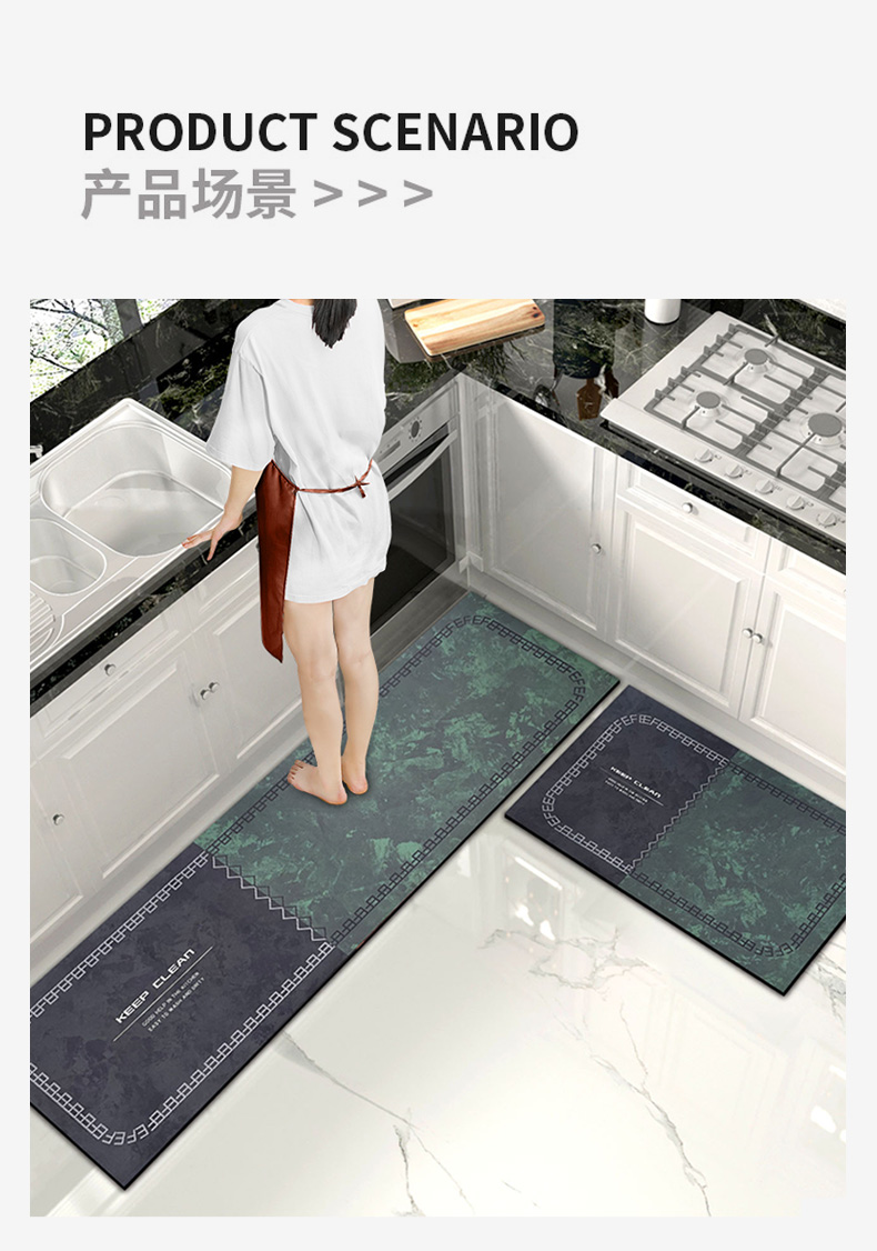 2022新款厨房地垫防水防油2022新款厨房地垫家用软硅藻泥吸水垫子防滑