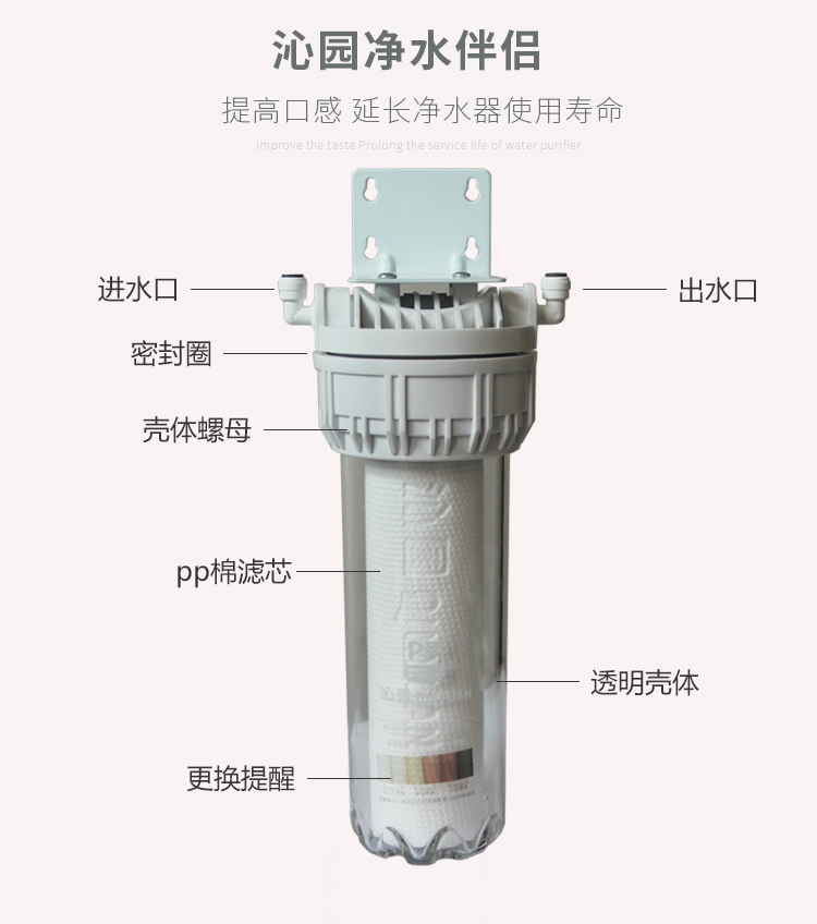 沁园净水器伴侣滤芯10寸通用pp棉前置过滤桶ro185uf1新qypl101a前置