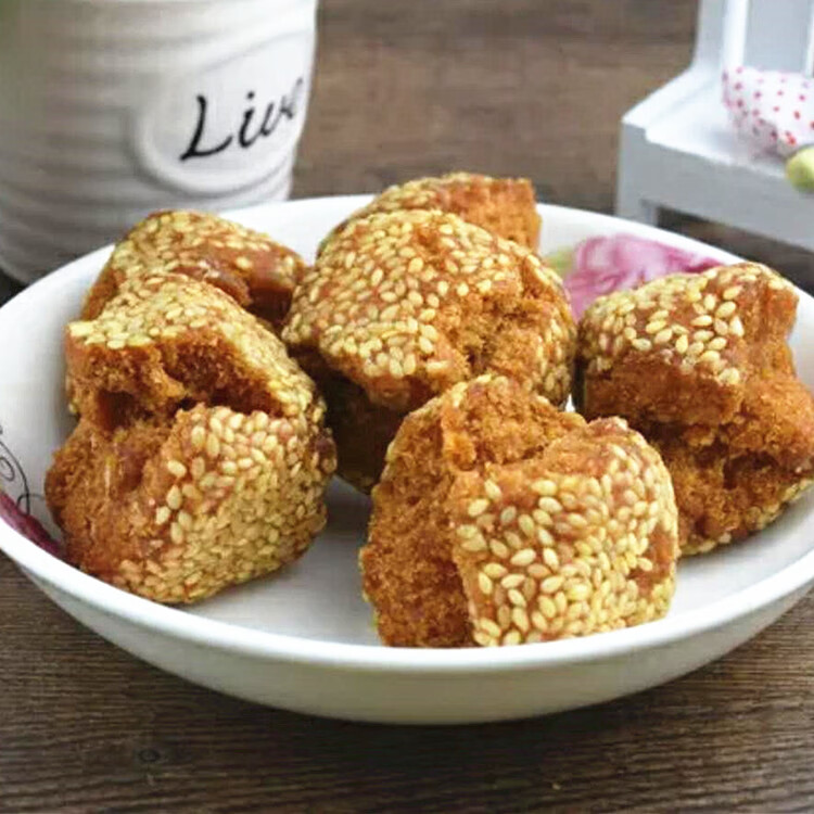开口枣芝麻球广西特产鸡腿酥大油条开口笑开口枣油炸芝麻球传统糕点