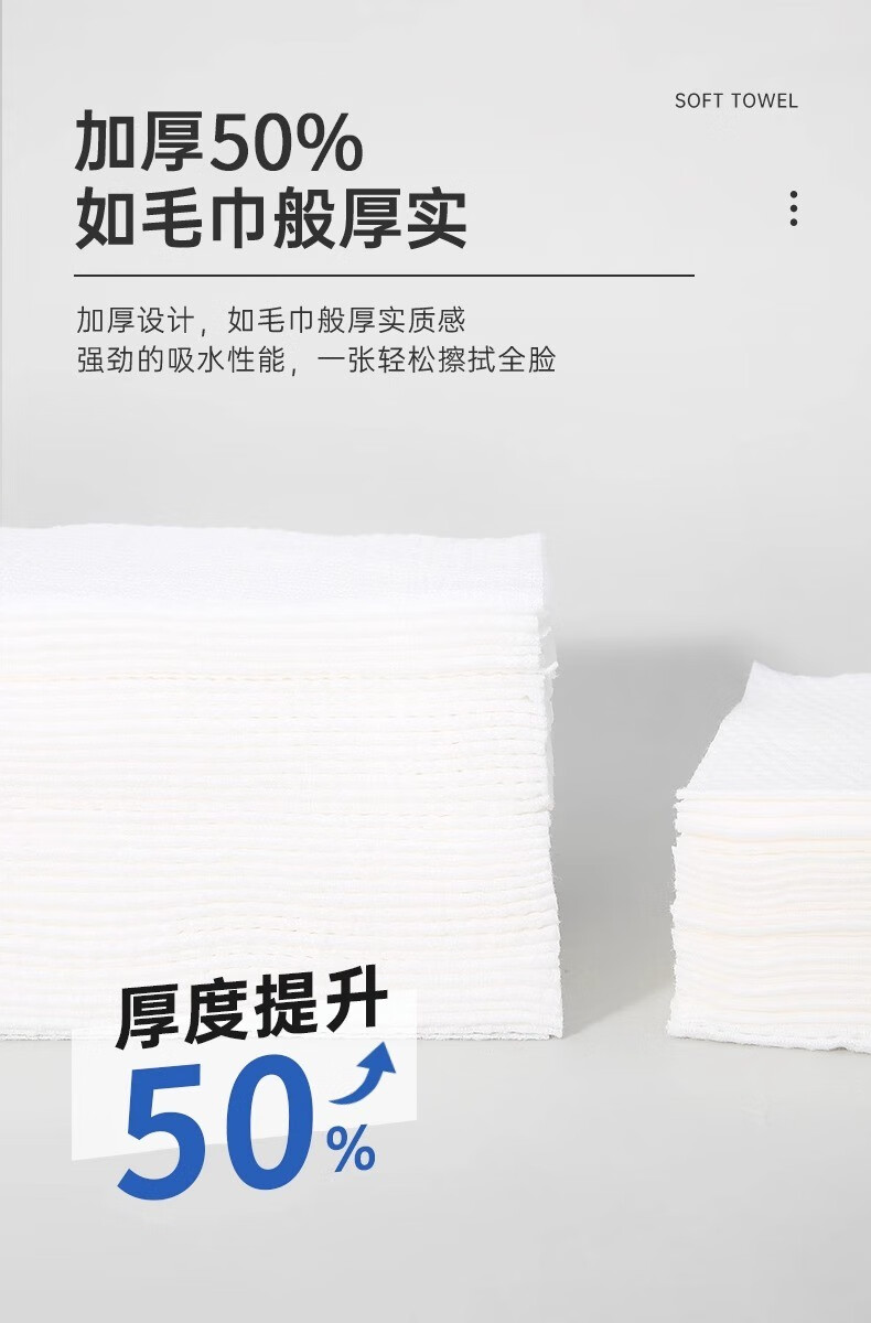 拉美拉洗脸巾一次性珍珠纹擦脸巾便携不掉屑洁面巾纯棉卸妆棉片干湿两用 128抽珍珠纹（共3包）