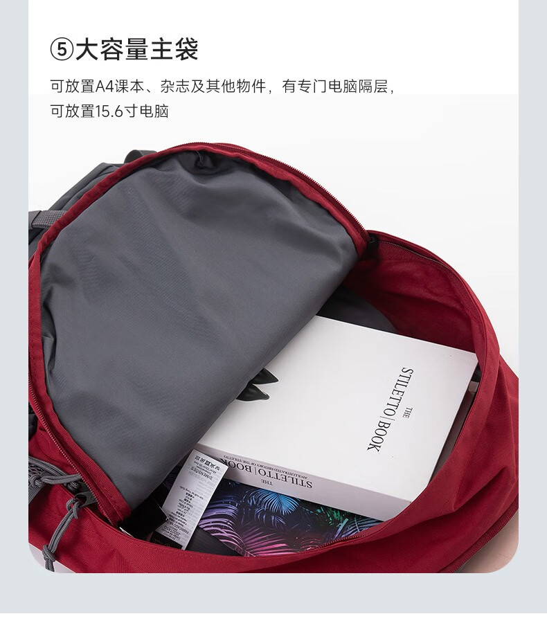 JANSPORT杰斯伯双肩包户外男女T45G3G8酒红三角商务背包旅行包商务包T45G 3G8 酒红三角臂详情图片7