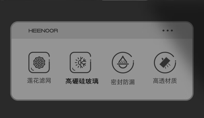 希诺（HEENOOR）玻璃杯单层加厚大容量男女士办公泡茶杯带茶隔家用便携时尚水杯子 蓝灰-350ml-车载款 新品