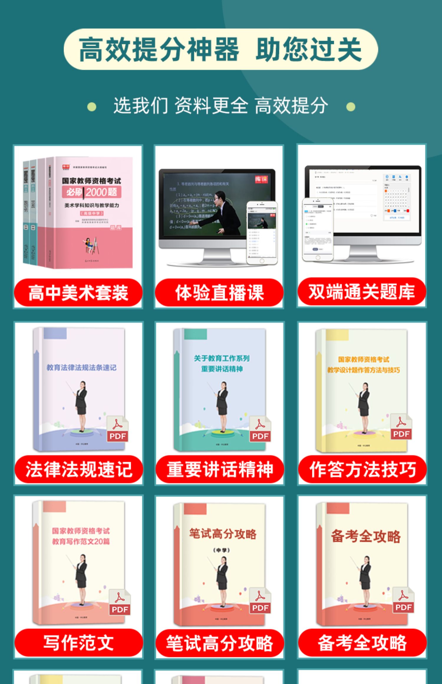 正版速发b2021年国家教师证资格证考试高中美术考试资料刷2000题章节