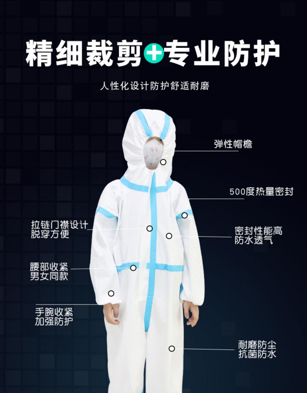 儿童防护服连体全身飞机用医用防疫防飞沫一次性隔离衣婴儿防护衣成人