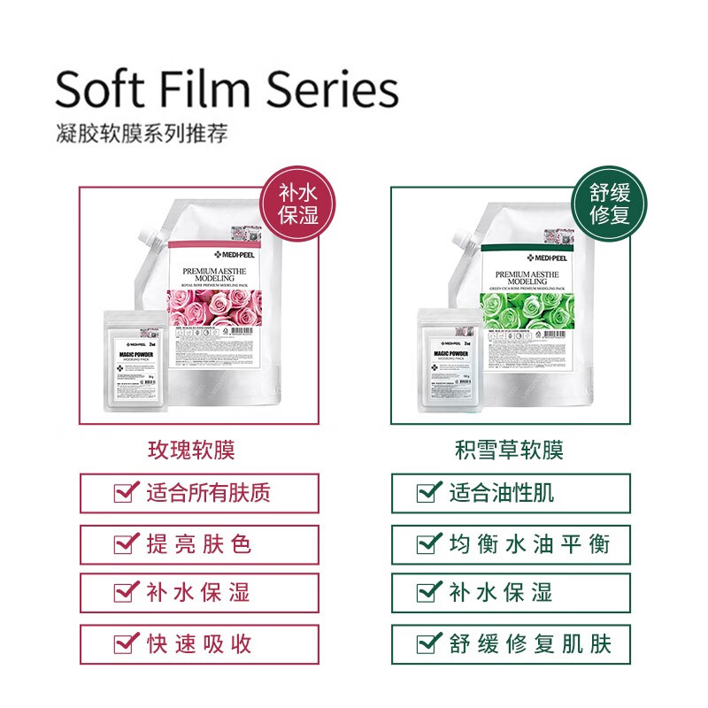 美蒂菲（MEDI-PEEL）韩国美蒂菲玫瑰软膜面膜补水保湿积雪草涂抹式锁水提亮贴片式面膜 玫瑰软膜【人气推荐】