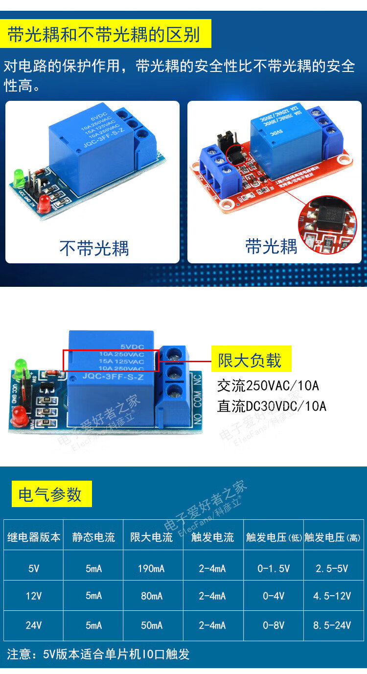 7，2路繼電器模塊5V12V24V帶光耦隔離支持高低電平觸發電子開關板 2路5V 支持高低電平 帶光耦