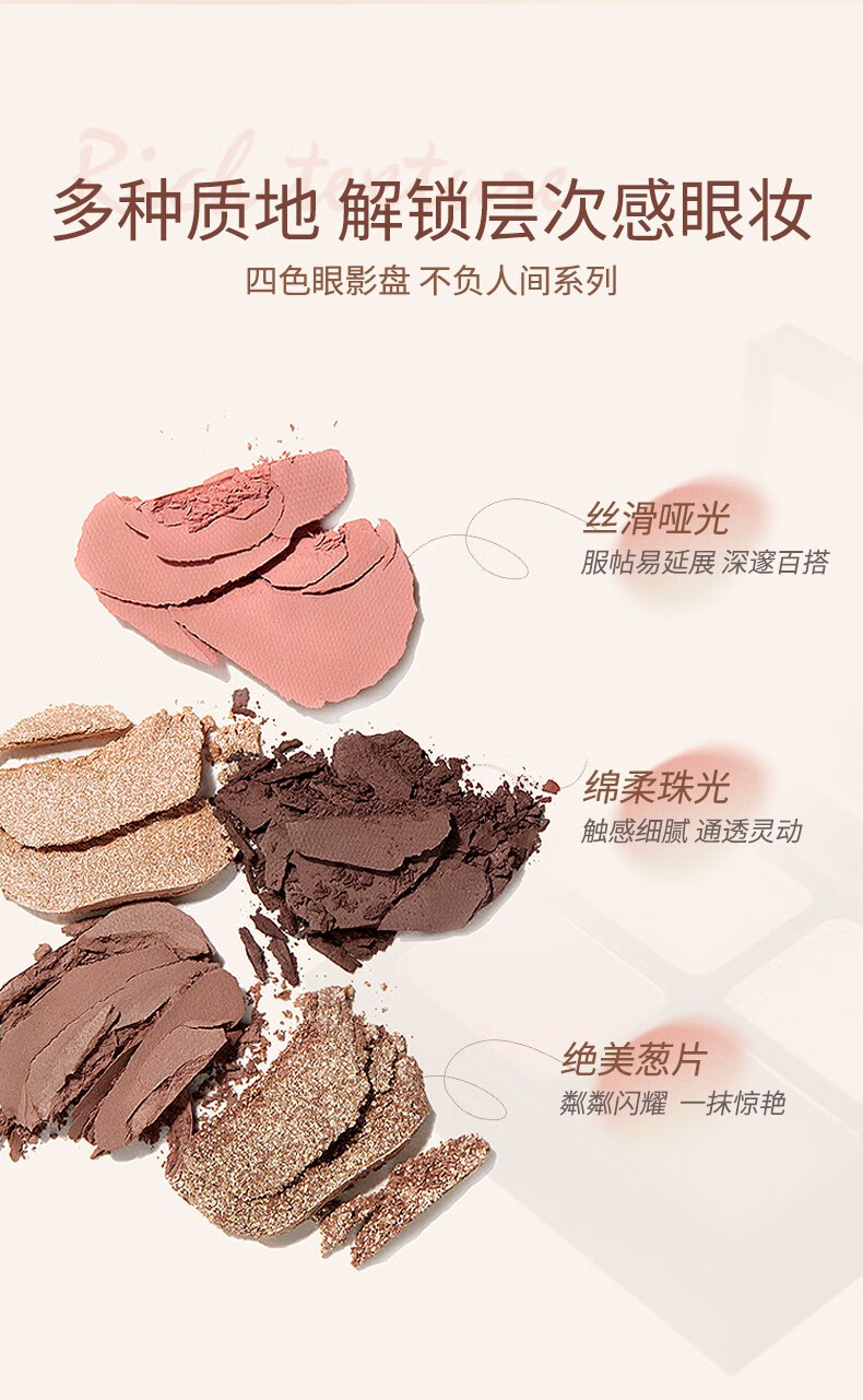 PUCO不负人间四色眼影盘大地色眼影蜜桃盘哑光珠光细闪爆闪纯欲风小盘 01人间值得【成熟蜜桃盘】 4g