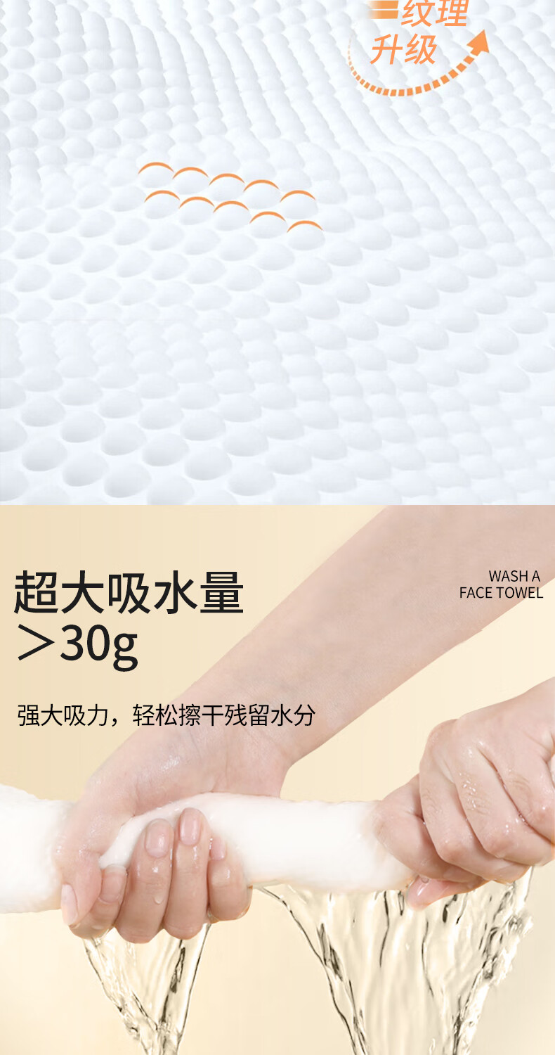 黎漾特厚款一次性洗脸巾棉柔洗面巾擦脸巾洁面巾珍珠纹湿敷卸妆化妆棉 加宽加厚 不掉絮【6包】