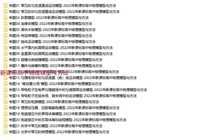 10，2023高中高考物理模型資料微專題精講練習方法二輪電子版複習資料 2023年微專題模型精講精練