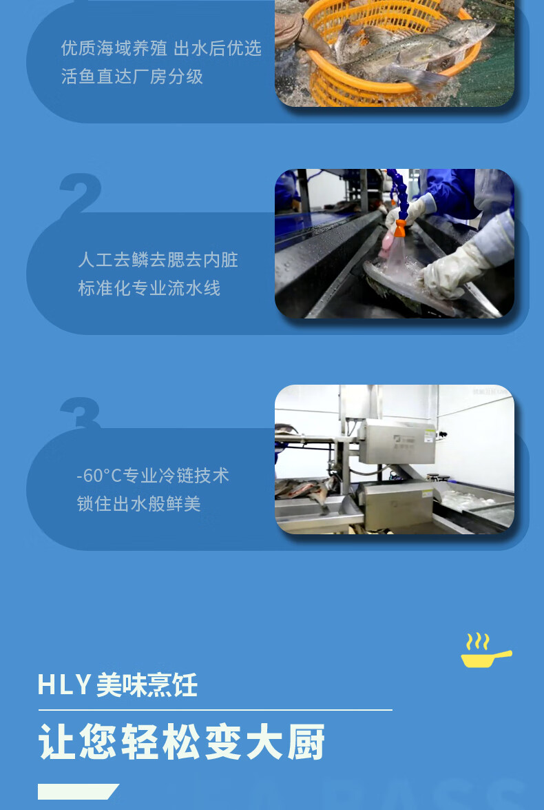 速鲜（SuXian）新鲜活冻三去开背白蕉海鲈鱼 生鲜海鱼海鲜水产去鳃去鳞去内脏 200-250g*6条（无冰款）