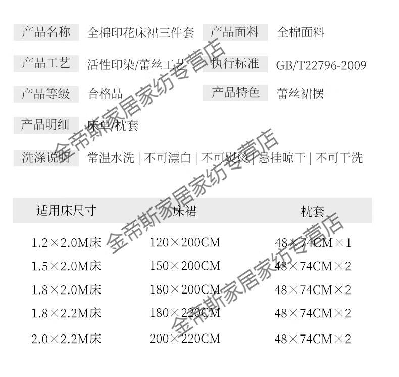 10，歸隱 全棉韓版牀裙式牀罩單件全棉蕾絲荷葉花邊1.8x2.0m雙人牀套 春天裡派對（爆款推薦） 150cmx200cm牀裙一個