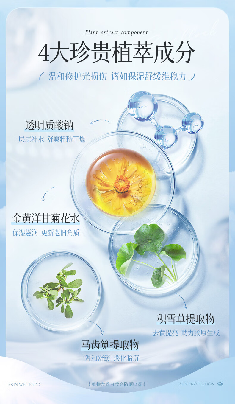 维特丝防晒霜喷雾美白遮瑕隔离紫外线男女士防水汗持久全身儿童学生军训 SPF50+ 150ml 海边沙滩户外专用
