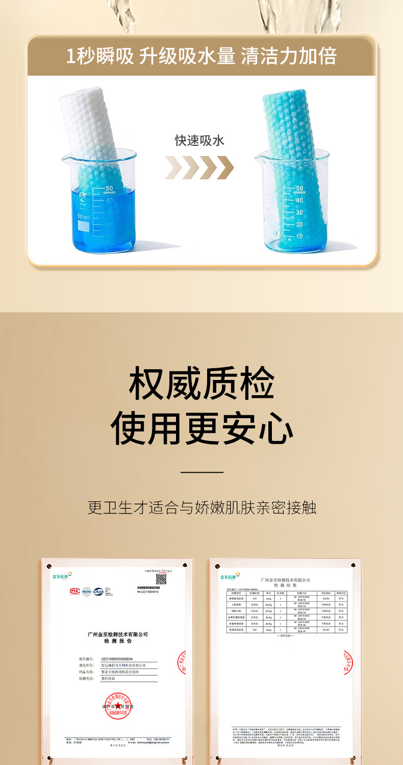 黎漾特厚款一次性洗脸巾棉柔洗面巾擦脸巾洁面巾珍珠纹湿敷卸妆化妆棉 加宽加厚 不掉絮【6包】