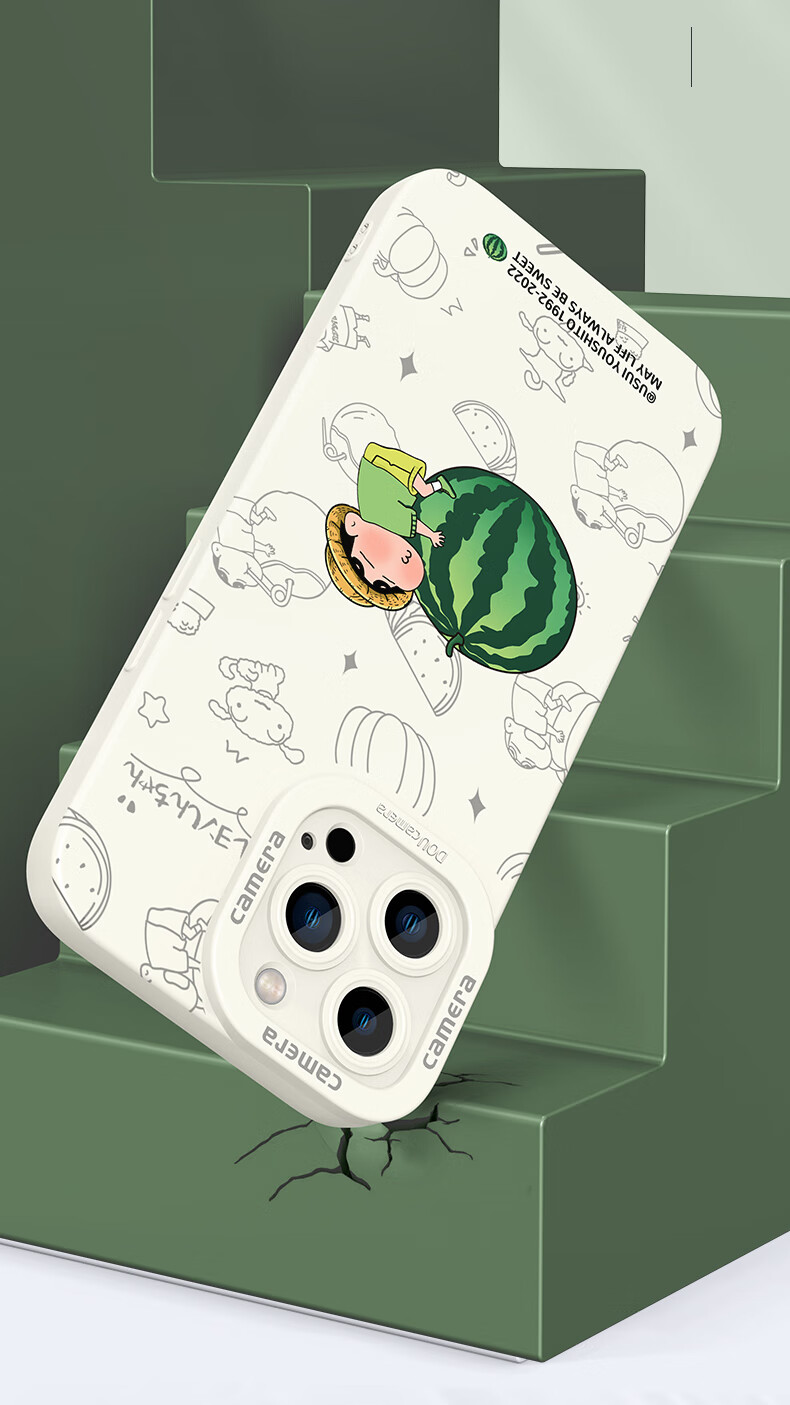 Чехол для Apple iPhone 17 Pro XP "Крион Шин-Чан", силиконовый, с полной защитой объектива, анти-шок, с рассеиванием тепла, премиум, античный белый
