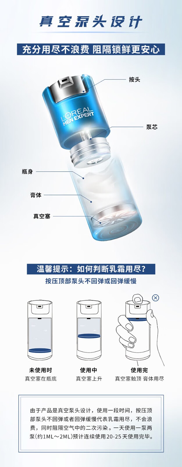 欧莱雅（L'OREAL）男士乳液面霜水能保湿滋润乳男保湿滋润润肤乳保湿擦脸油护肤品 【共110ml】滋润乳22ml*5