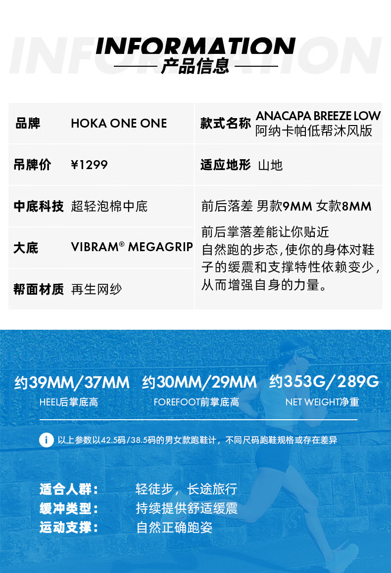 HOKA ONE ONE男女款冬季沐ONE牛津登山LOW桃粉风版户外徒步鞋ANACAPA BREEZE LOW登山 牛津黄/桃粉-女 38详情图片12