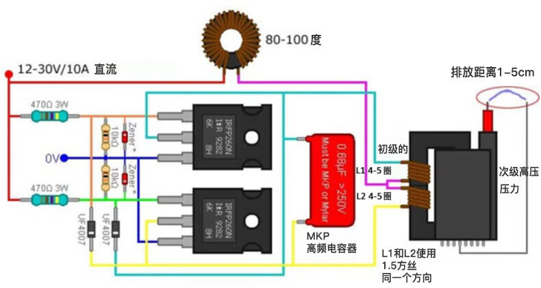 3，高壓ZVS特斯拉線圈敺動板 高壓包拉弧 雅各佈天梯加熱器DC 12-30V 主板