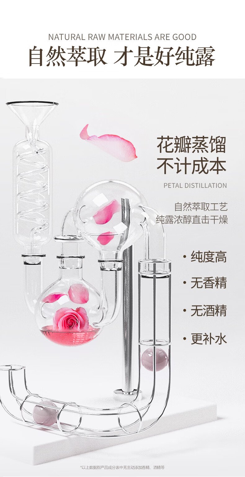 梦希蓝大马士革玫瑰纯露花水补水保湿玫瑰花水湿敷水 1瓶/500ml