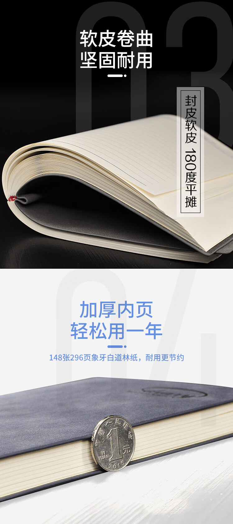 4，羊巴軟皮筆記本A5商務工作辦公會議記錄本筆記本本子 A5羊巴皮（200頁丨紅色一本）