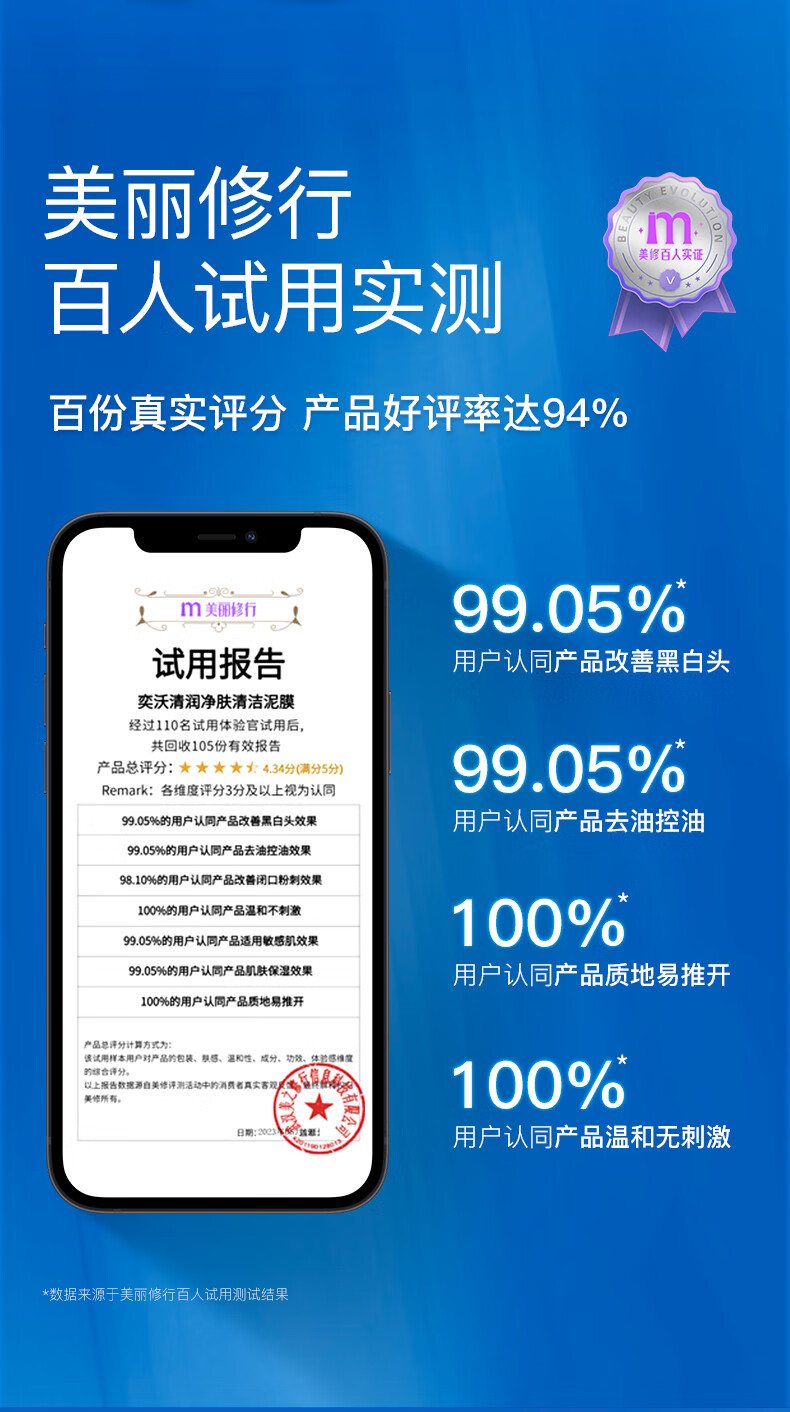 奕沃（EIIO）清洁泥膜祛痘去角质粉刺黑头闭口补水保湿舒缓白泥涂抹式面膜 【第二代】清洁泥膜100ml