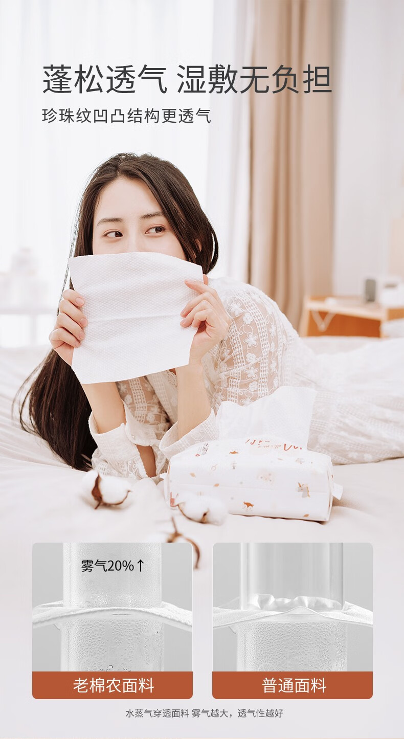 老棉农一次性洗脸巾加厚加大洁面巾擦脸巾美容院抽取式棉柔巾大包家庭装 【店长推荐】20*20cm60抽*6 包