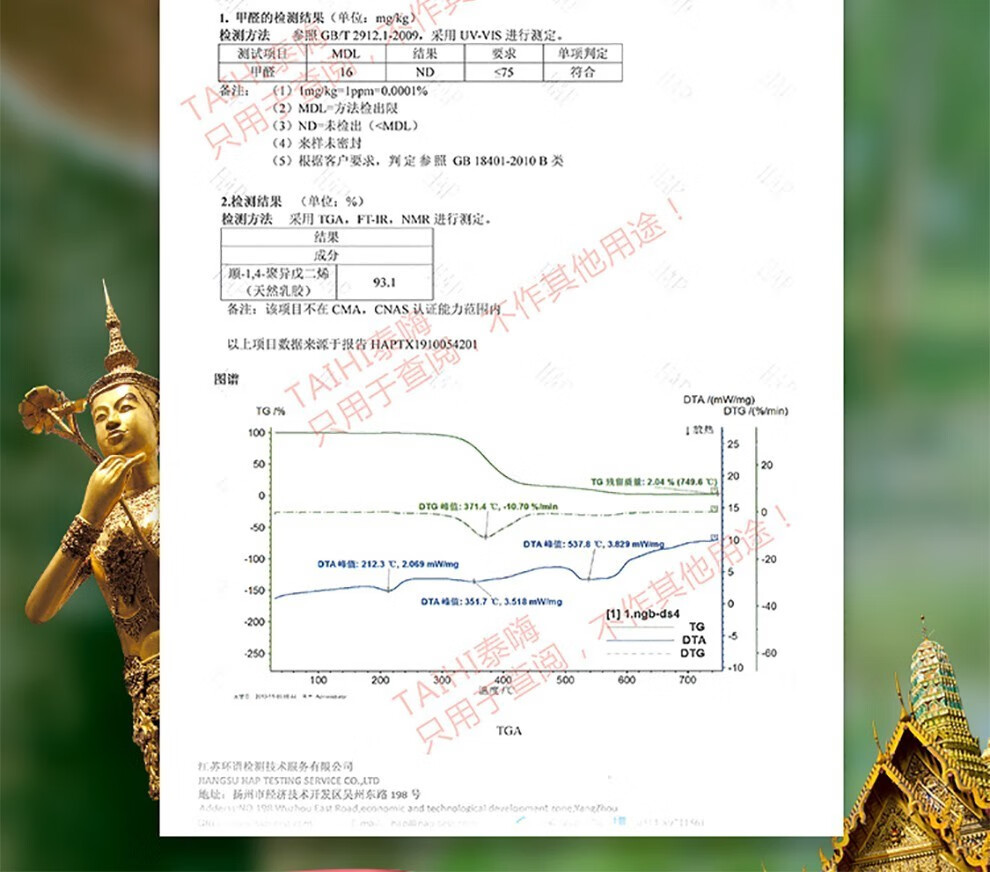 21，泰嗨（TAIHI）乳膠牀墊泰國原産進口 天然乳膠牀墊 可折曡宿捨牀墊子榻榻米 泰享系列 200*120*5CM