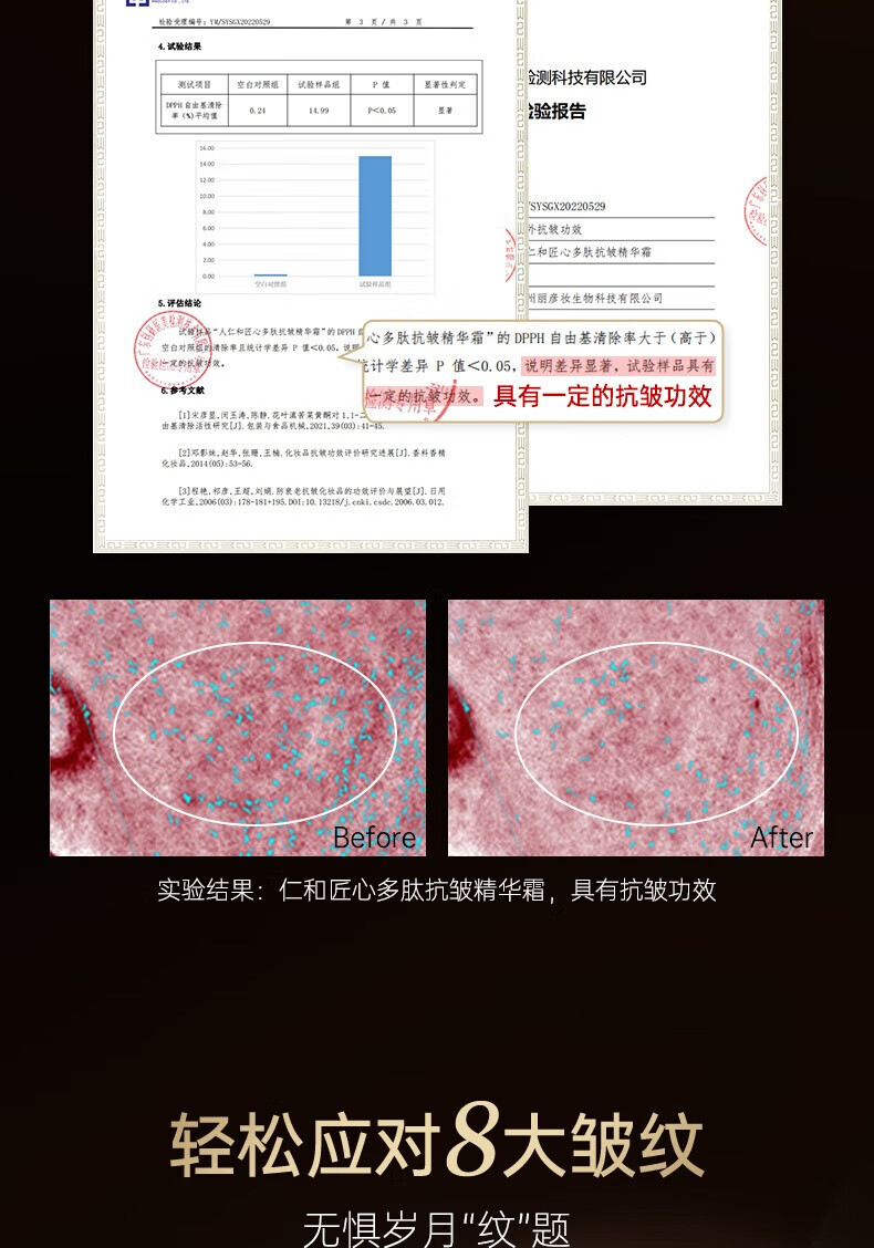 仁和匠心多肽抗皱精华面霜抗皱紧致润肤保湿补水滋润淡纹嫩肤修护精华霜 【紧致抗皱】多肽抗皱精华霜50g
