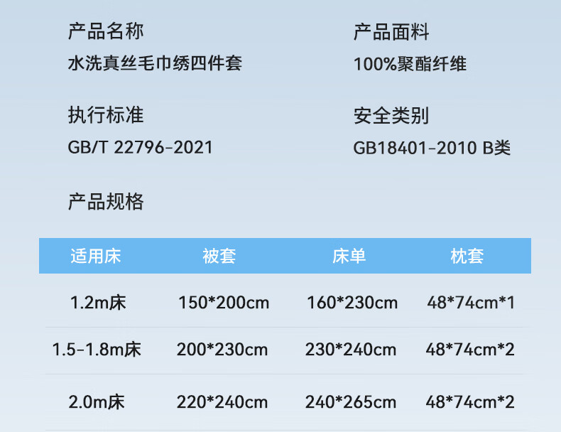 8，初鳶夏季冰絲牀上四件套2024年新款水洗牀單被套三件套牀品夏天4 嬭昔白+天空藍 1.5m牀【牀單款四件套】