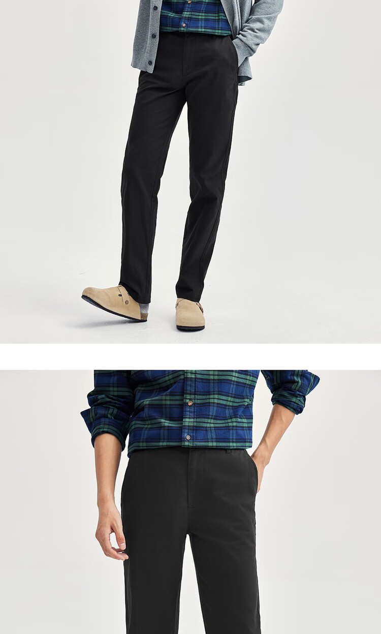 Мужские повседневные брюки Giordano, хлопок 100%, прямой крой, средняя посадка, для работы и отдыха