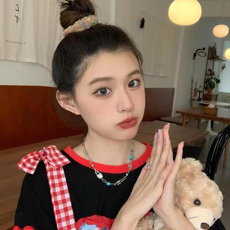 南暖美妆护肤其他美妆工具甜美小香风毛线针织发圈高弹毛巾圈头绳发饰 10个装【小香风混色】 小香风毛圈发绳