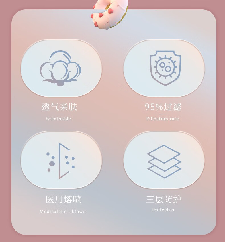 乐贝净 【女神专用】秋冬马卡龙3层防护罩独立包装喷绒布透气美妆工具 【独立包装 三层防护】马卡龙色 100只