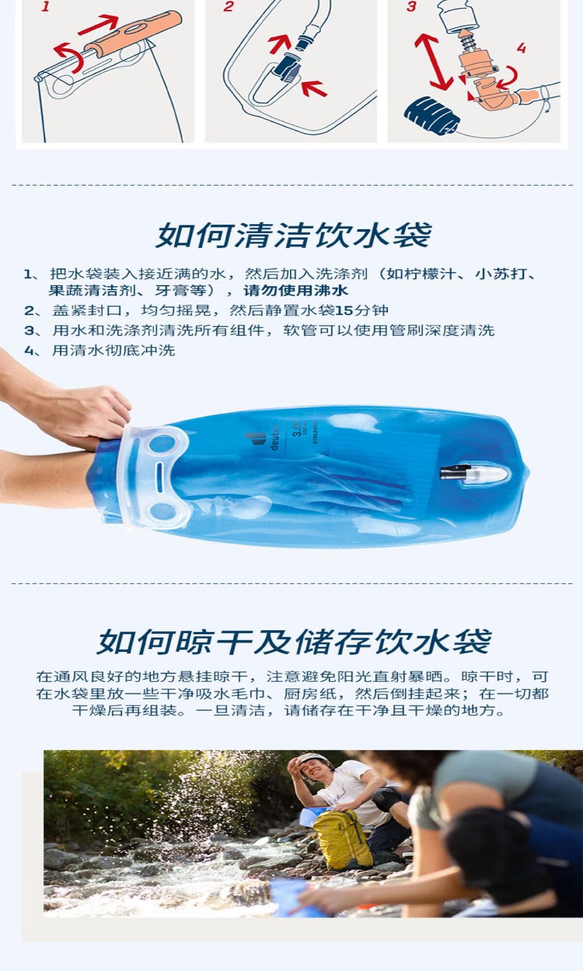 多特（Deuter）德国饮水袋Str水袋2L3L跑步徒步eamer户外骑行2L跑步3L徒步登山背包水袋 流光水袋 2L详情图片12