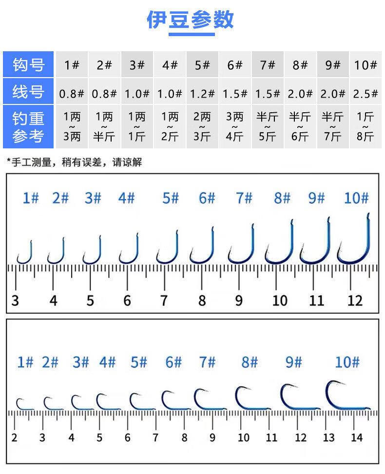 8，加強鬼牙伊勢尼伊豆魚鉤綁好套裝雙鉤子線綁好金袖金海夕有刺成品 伊勢尼有刺-10副裝 3號