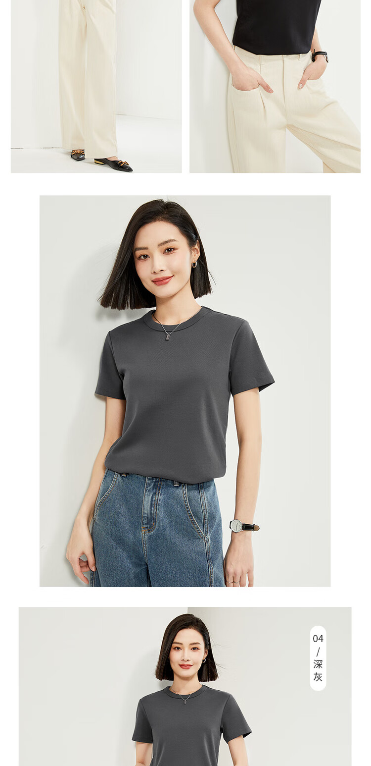 Женская футболка Giordano, размер L, черная, из 100% хлопка, с круглым вырезом, короткий рукав, летняя
