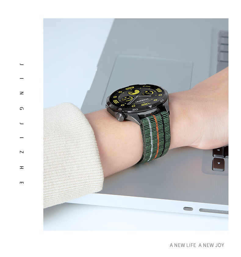 Спортивный ремешок JINGZ для Huawei Watch GT6/GT6pro, совместимый с GT5/4/3pro, нейлоновый, водонепроницаемый, спортивный, дышащий, петля для мужчин и женщин, 46/48