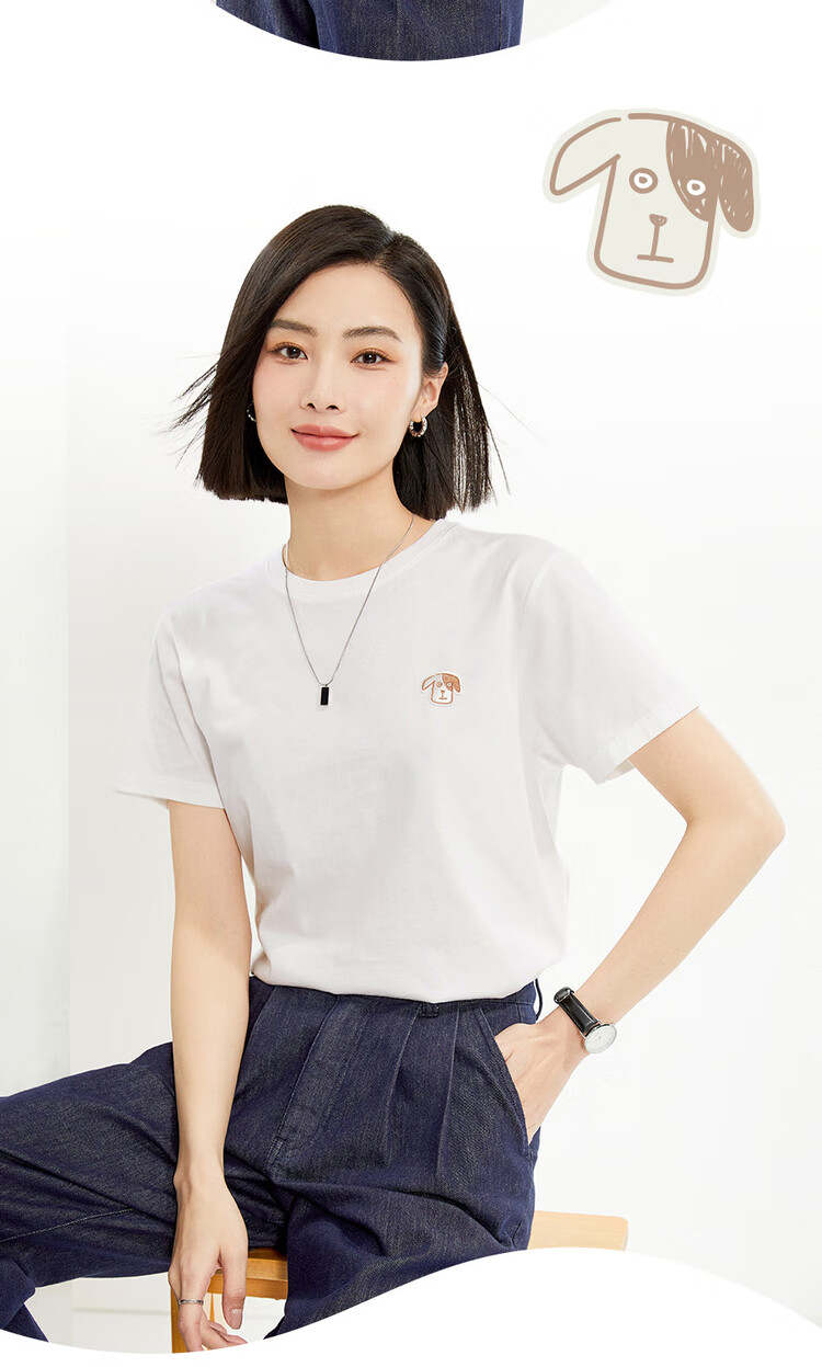 Женская футболка Giordano, летняя, из чистого хлопка, с небольшой вышивкой, молодежная с круглым вырезом, повседневная футболка для женщин, 13324326, размер L, серо-фиолетовая