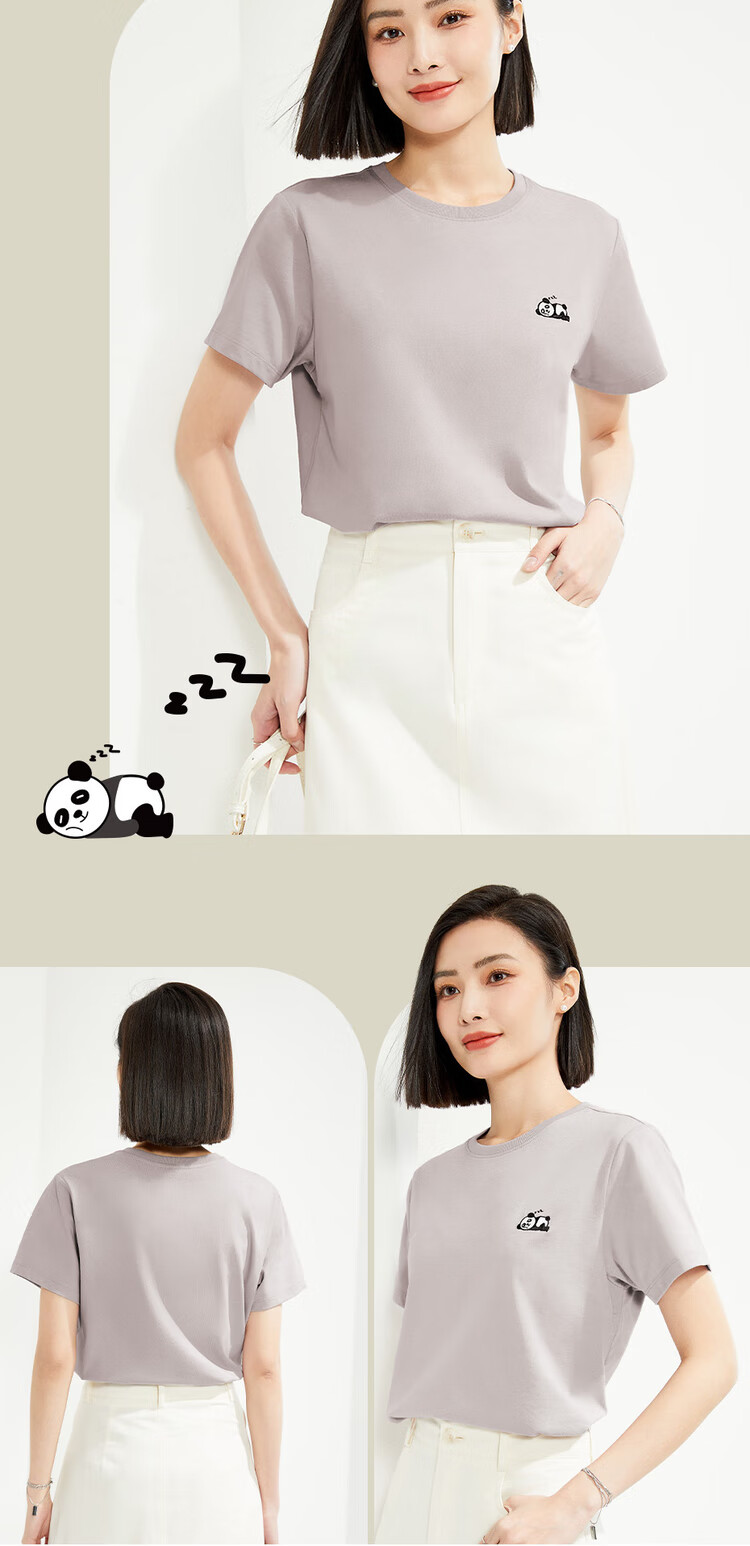 Женская футболка Giordano с коротким рукавом, летняя хлопковая футболка с небольшой вышивкой, круглый вырез, повседневный топ