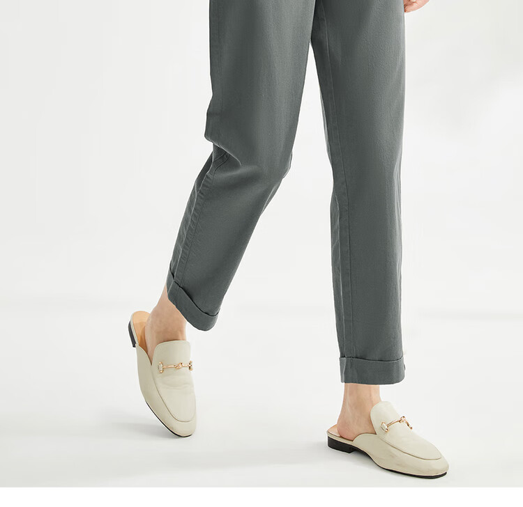 Женские брюки Giordano, летние, из чистого хлопка, с эластичным поясом, легкие повседневные брюки, 05424354, оливковый, размер M