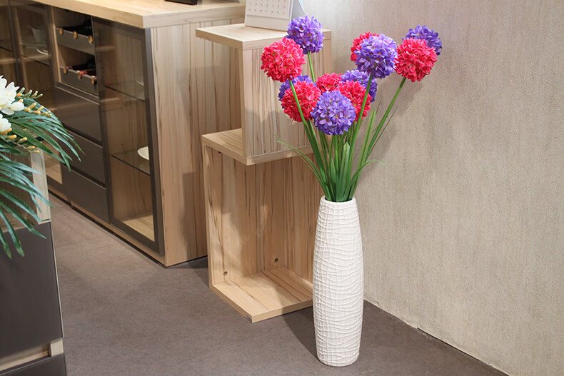 wo 仿真花假花绢花绣球花 瓶插花2头蒲公英装饰花落地花卉客厅花