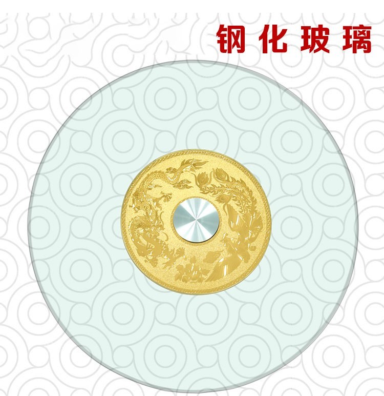 圆桌转盘家用餐桌转盘酒店钢化玻璃桌面饭店圆形台面家庭用大圆桌转台 60cm【龙凤呈详】