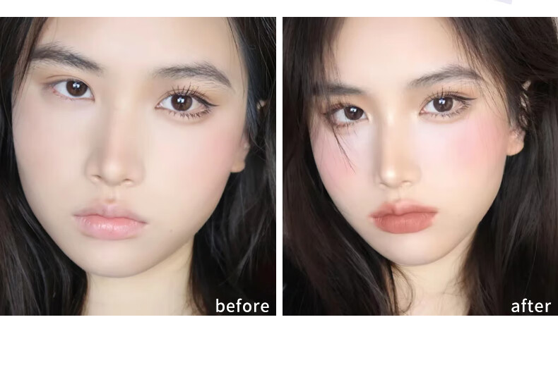 XiXi 渐变三色修容粉盘一体盘侧影鼻影阴影腮红腮蓝晒红少女自然提亮 03#莎尔漫纱