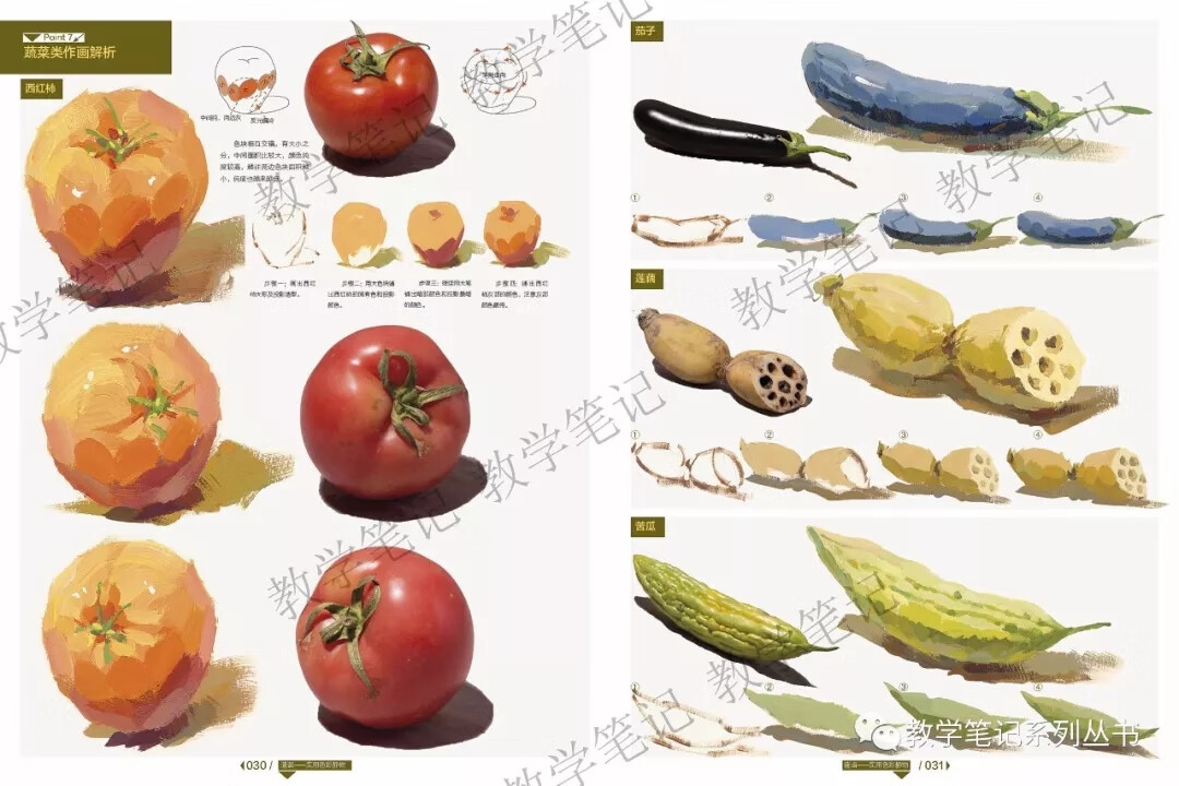 造诣实用色彩静物2018教学笔记黎晓晖编水粉画色彩基础知识水果蔬菜