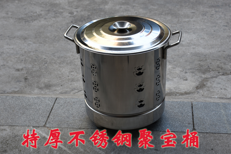 特厚不锈钢烧桶化桶烧炉聚宝炉元宝炉烧纸钱桶烧纸桶香炉红色点火器点