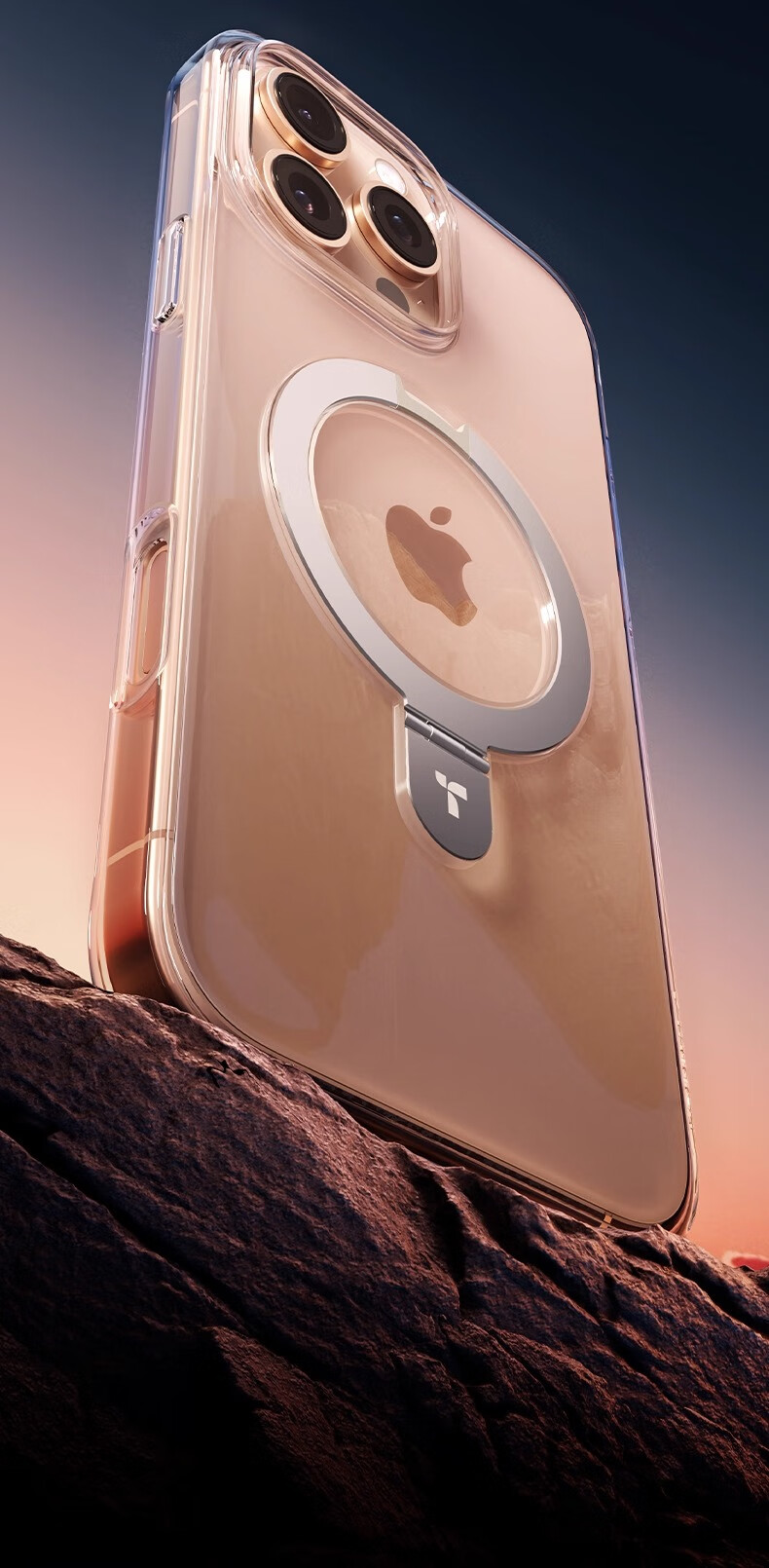 Защитный чехол TORRAS Q1 для iPhone 16 Pro, ультратонкий, прозрачный, с магнитной подставкой, противоударный