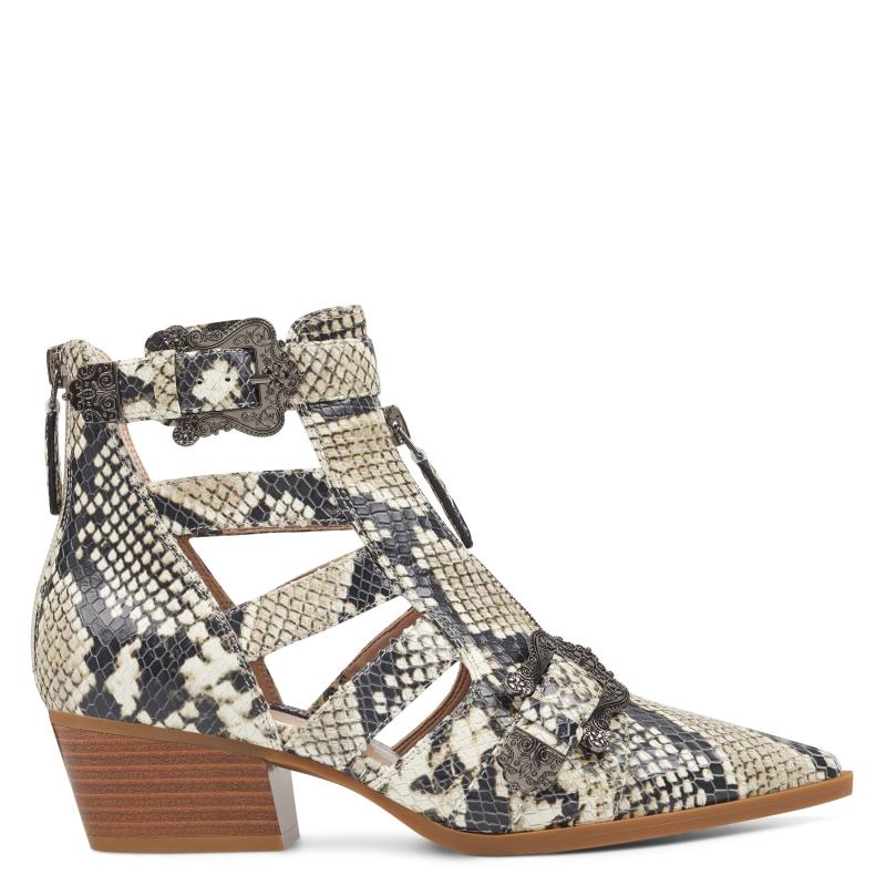 nine west carrillo cutout buckle booties