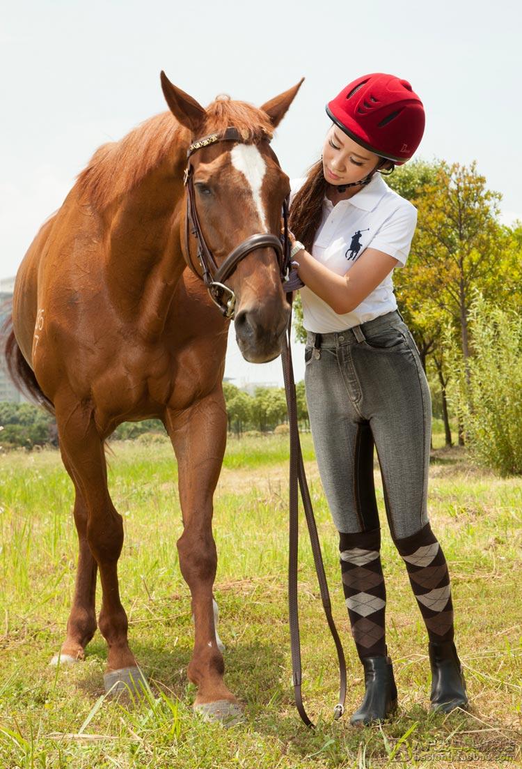 马术高弹力修身骑马马裤女牛仔马裤时尚骑士装备马术马裤 4xs 1尺6腰