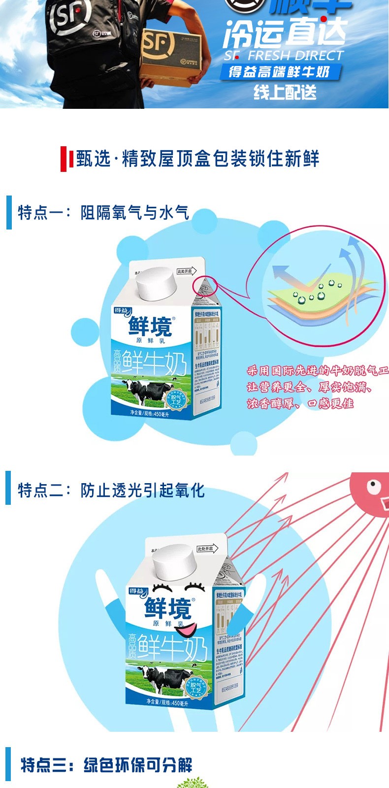 得益 鲜境高品质鲜牛奶 (鲜奶生鲜/乳品冷饮生鲜/巴氏